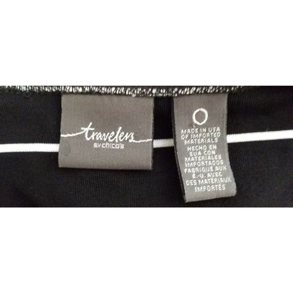 Chico’s Travelers Black White Striped Cardigan Size 0 Small Open Front - Picture 5 of 7